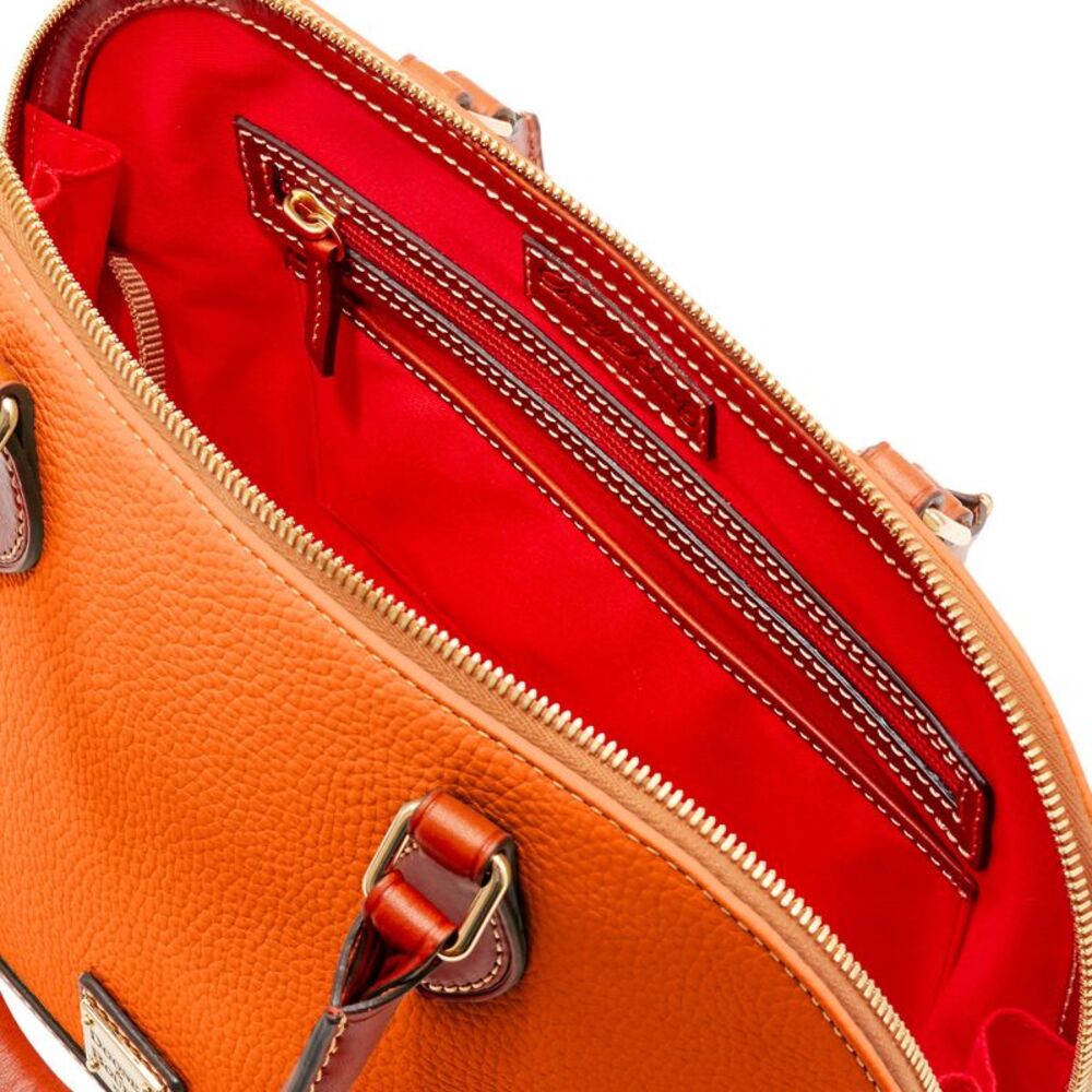 Dooney & Bourke Pebble Grain Zip Zip Satchel - Clementine - Picture 3 of 4